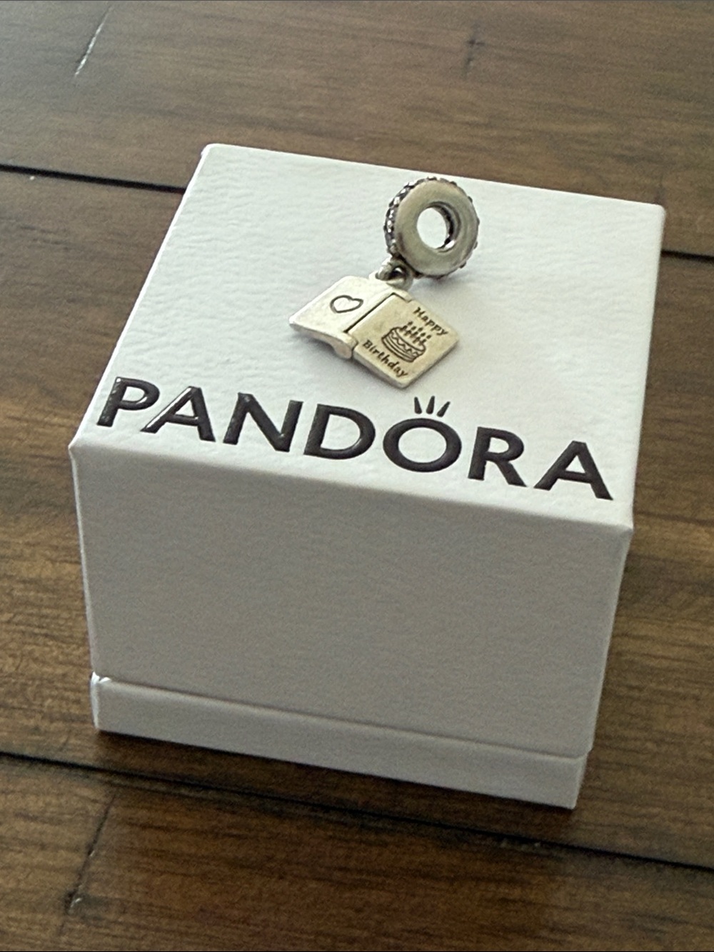 Pandora Authentic HAPPY BIRTHDAY Book Dangle Charm BEST WISHES Imprint S925 ALE